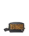 Whistles Bibi Cross Body Bag In Leopard Print And Black In Black Multi