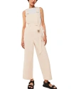 Whistles Womens Cream Blake Sleeveless Cotton Dungarees In Ivory