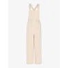 Whistles Womens Cream Blake Sleeveless Cotton Dungarees In Cream