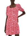 Whistles Blurred Animal Flippy Dress In Pink/multi