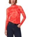 Whistles Womens Blurred Blooms Long-sleeve Stretch-mesh Top Multi-coloured In Red Multi