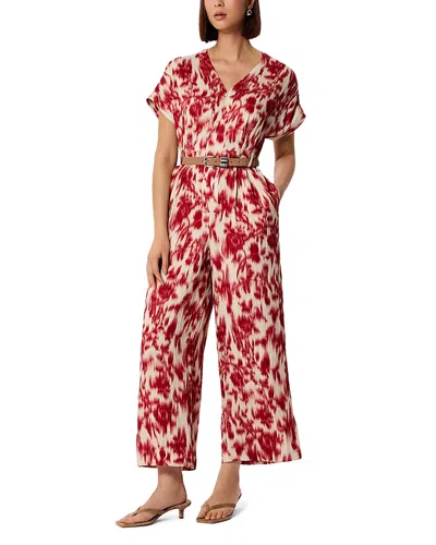 Whistles Blurred Floral Belted Jumpsuit In Multi