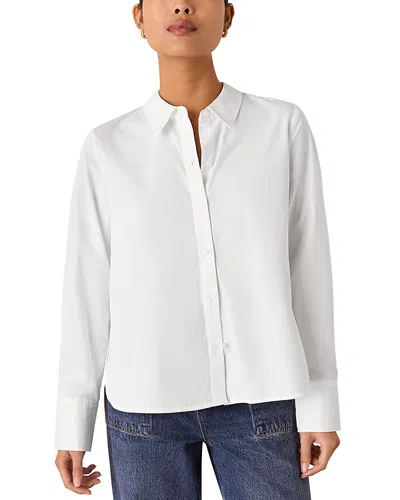 Whistles Boxy Long Sleeve Shirt In White