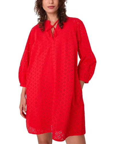 Whistles Broderie Cotton Mini Dress In Red