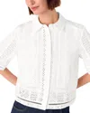 Whistles Broderie Shirt In White