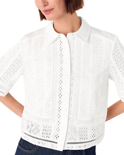 Whistles Broderie Shirt In White
