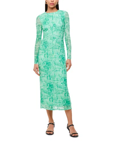Whistles Brushwork Print Mesh Dress In Multi-coloured