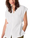 Whistles Womens White Side-tie Button-down Woven Shirt In White