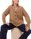 Whistles Button Front Cardigan In Camel