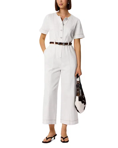 Whistles Button Front Jumpsuit In White