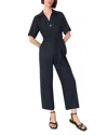 Whistles Button Front Wrap Jumpsuit In Blue