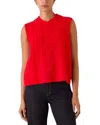 Whistles Cable Knit Sleeveless Sweater In Red