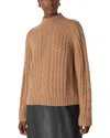 Whistles Cable Wool Mix Detail Knit Sweater In Brown