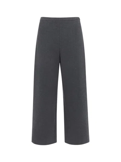 Whistles Camilla Wide Leg Trousers In Grey Marl