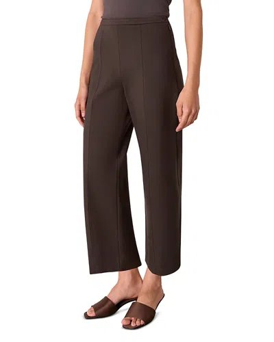 Whistles Womens Brown Camilla Wide-leg Cropped High-rise Stretch-woven Trousers