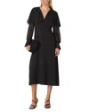Whistles Womens Cape Hot-fix Woven Midi Dress Black In Black