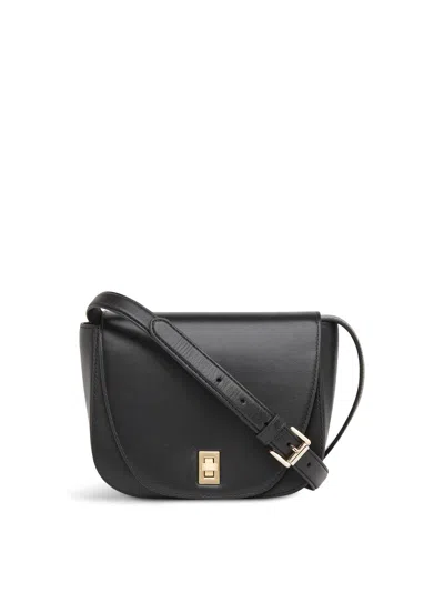 Whistles Carlota Satchel Turnlock Crossbody In Black
