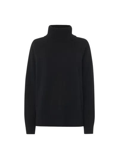 Whistles Cashmere Turtleneck Sweater In Black
