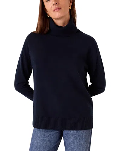 Whistles Cashmere Roll Neck Sweater In Navy
