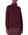 Whistles Cashmere Seam Roll Neck Knit Sweater In Burgundy