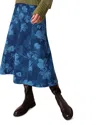 Whistles Womens Chalk-print High-rise Denim Midi Skirt Blue In Denim