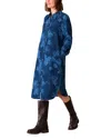Whistles Womens Chalk-print Relaxed-fit Denim Shirt Dress Blue In Denim