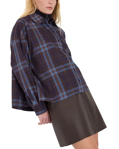Whistles Womens Multi-coloured Checked Brushed Cotton Shirt In Blue