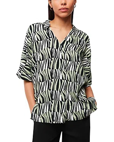 Whistles Checkerboard Tiger Boxy Shirt In Multicolor