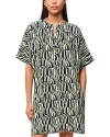 Whistles Checkerboard Tiger Print Dress In Green/multi