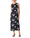 Whistles Cloud Tie Waist Midi Dress In Multi