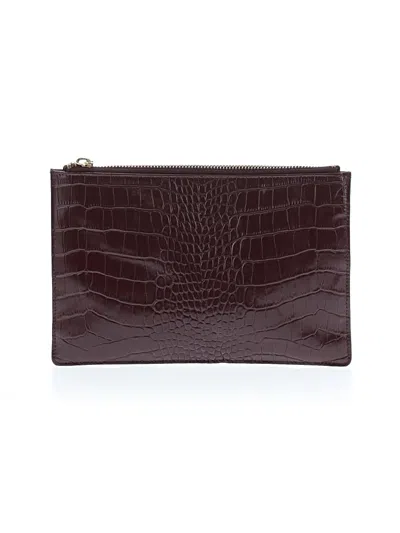 Pre-owned Whistles Clutch In Burgundy