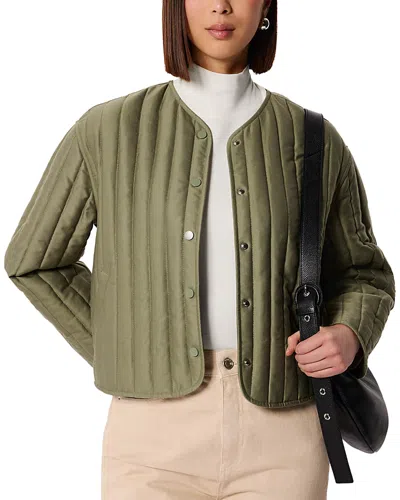 Whistles Cone Sleeve Quilted Jacket In Green