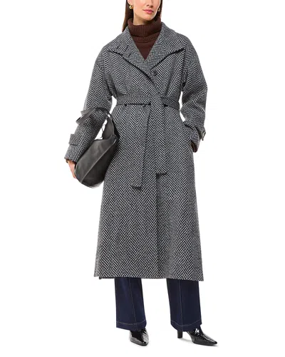 Whistles Cosette Funnel Neck Coat In Mulitcolor