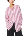 WHISTLES COTTON STRIPED OVERSIZED SHIRT