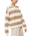 WHISTLES COTTON WIDE STRIPE SWEATER