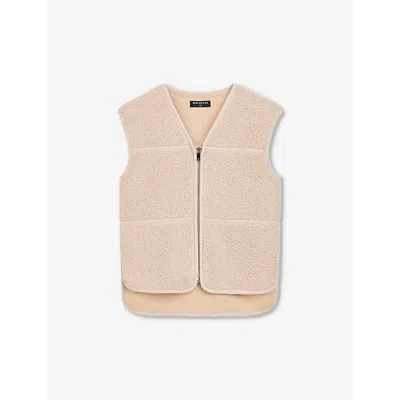 Whistles Girls Cream Kids Billie V-neck Fleece Gilet 3-12 Years