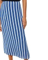 Whistles Crinkle Stripe Midi Skirt, Size 14 In Blue Multi