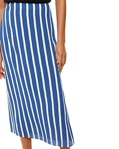 Whistles Crinkle Stripe Midi Skirt In Blue Multi