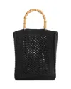 Whistles Womens Black Bamboo-handle Crochet Bag