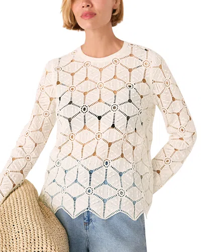 Whistles Crocheted Lace Top In White