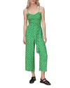 Whistles Daisy Floral-print Crepe Jumpsuit In Green/multi