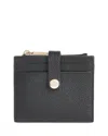 Whistles Danni Tab Detail Leather Compact Wallet In Black