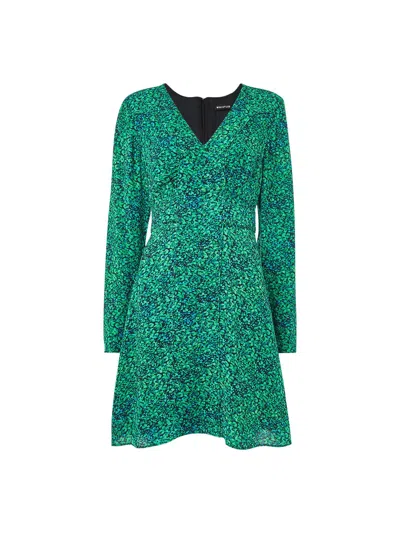 Whistles Dappled Floral Lori Dress, Size 14 In Green/multi