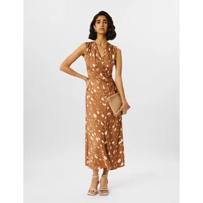 Whistles Womens Multi-coloured Deer-spot Sleeveless Woven Midi Dress
