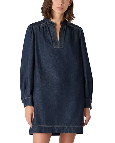 Whistles Denim Shift Mini Dress In Blue