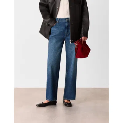 Whistles Denim Straight Ankle Length Jeans In Blue