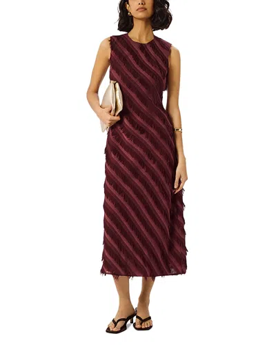 Whistles Diagonal Fringe Dress - Exclusive In Brown