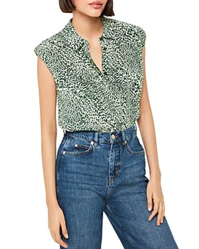 Whistles Diagonal Leopard Print Shirt In Yellow/multi