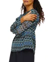 Whistles Womens Multi-coloured Ikat-print Crepe Blouse 6 In Blue Multi