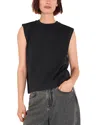 Whistles Womens Black Plisse Round-neck Sleeveless Stretch-woven Top In Black
